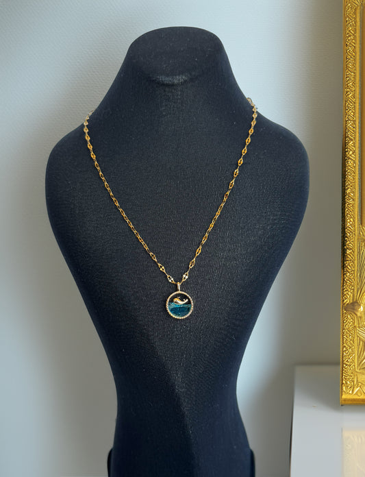 Paslanmaz Çelik Balina Kolye - Okyanus Detaylı Kolye