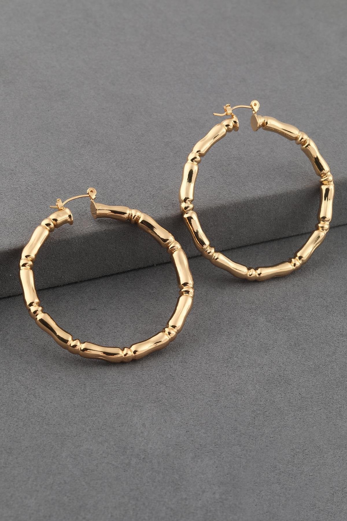 Paslanmaz Çelik Kemik Halka Küpe Gold