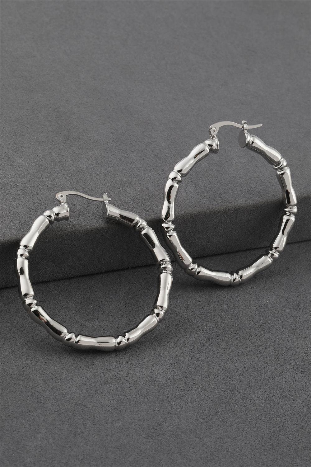 Paslanmaz Çelik Kemik Halka Küpe Gümüş