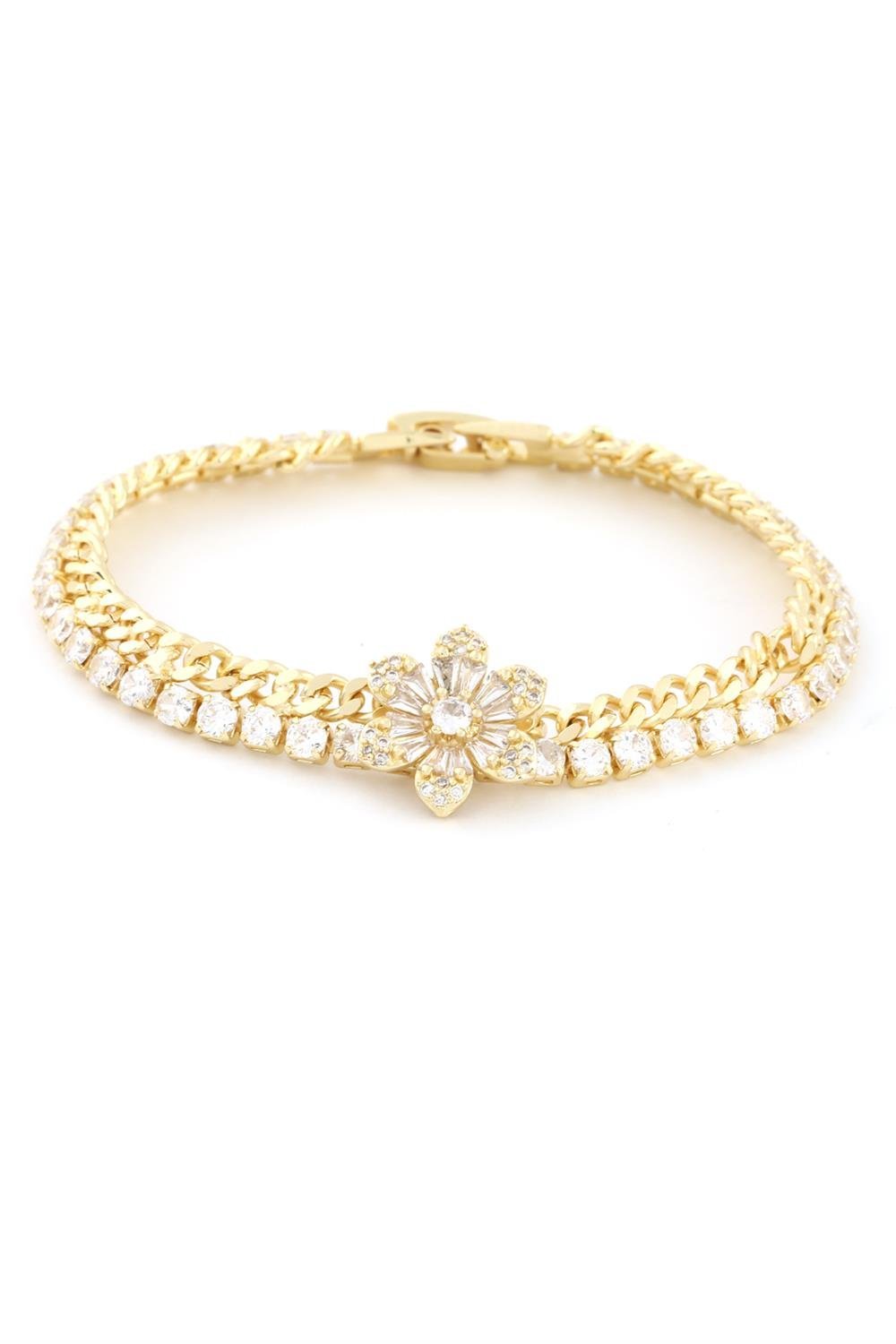 VIP 14K Gold Çiçek Bileklik