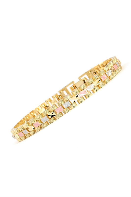 VIP 14K Gold Renkli Taşlı Bileklik