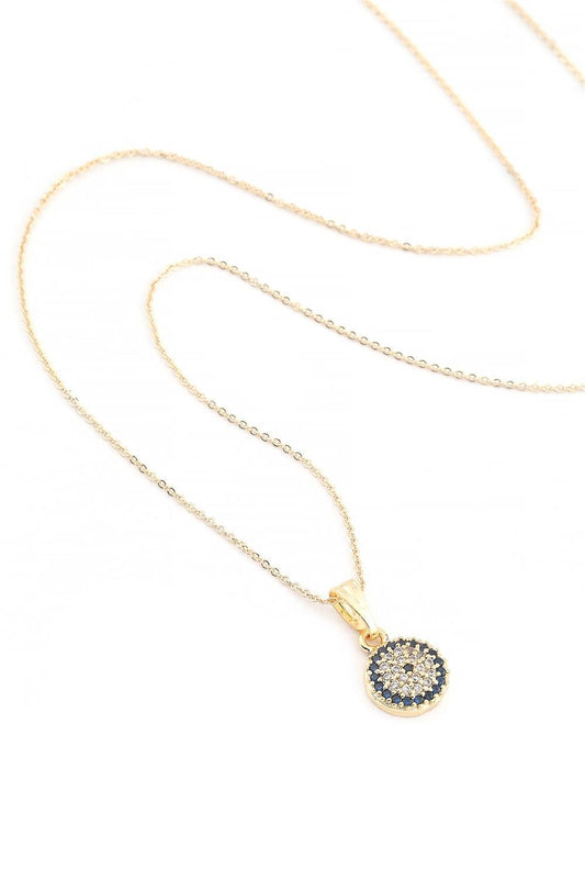 VIP Nazar Boncuklu Zirkon Kolye Gold