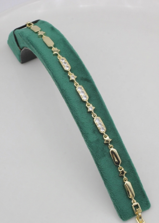 VIP 14K Gold Yıldız Detaylı Bileklik