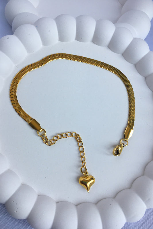 Paslanmaz Çelik İtalyan Bileklik Ayarlanabilir Kalp Bileklik Kadın Gold Bileklik