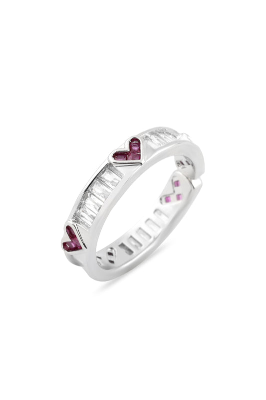 VIP Kalp Detaylı Yüzük Gümüş