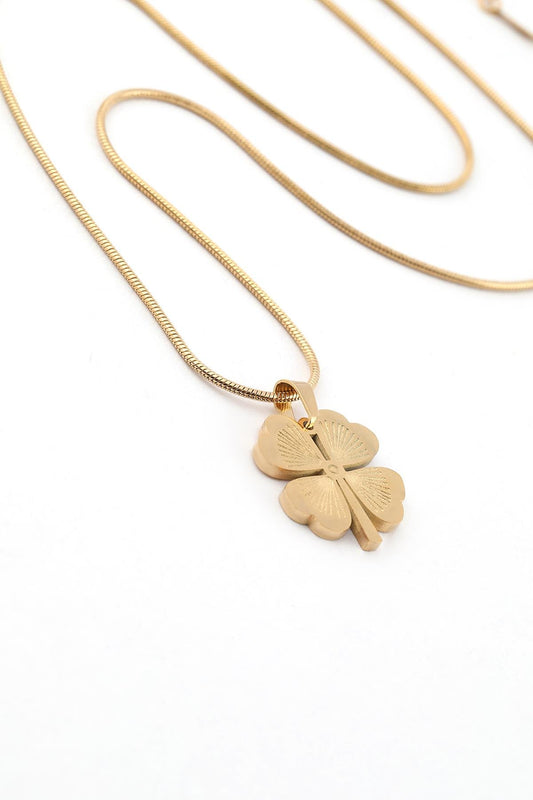 Paslanmaz Çelik Yonca Gold Kolye