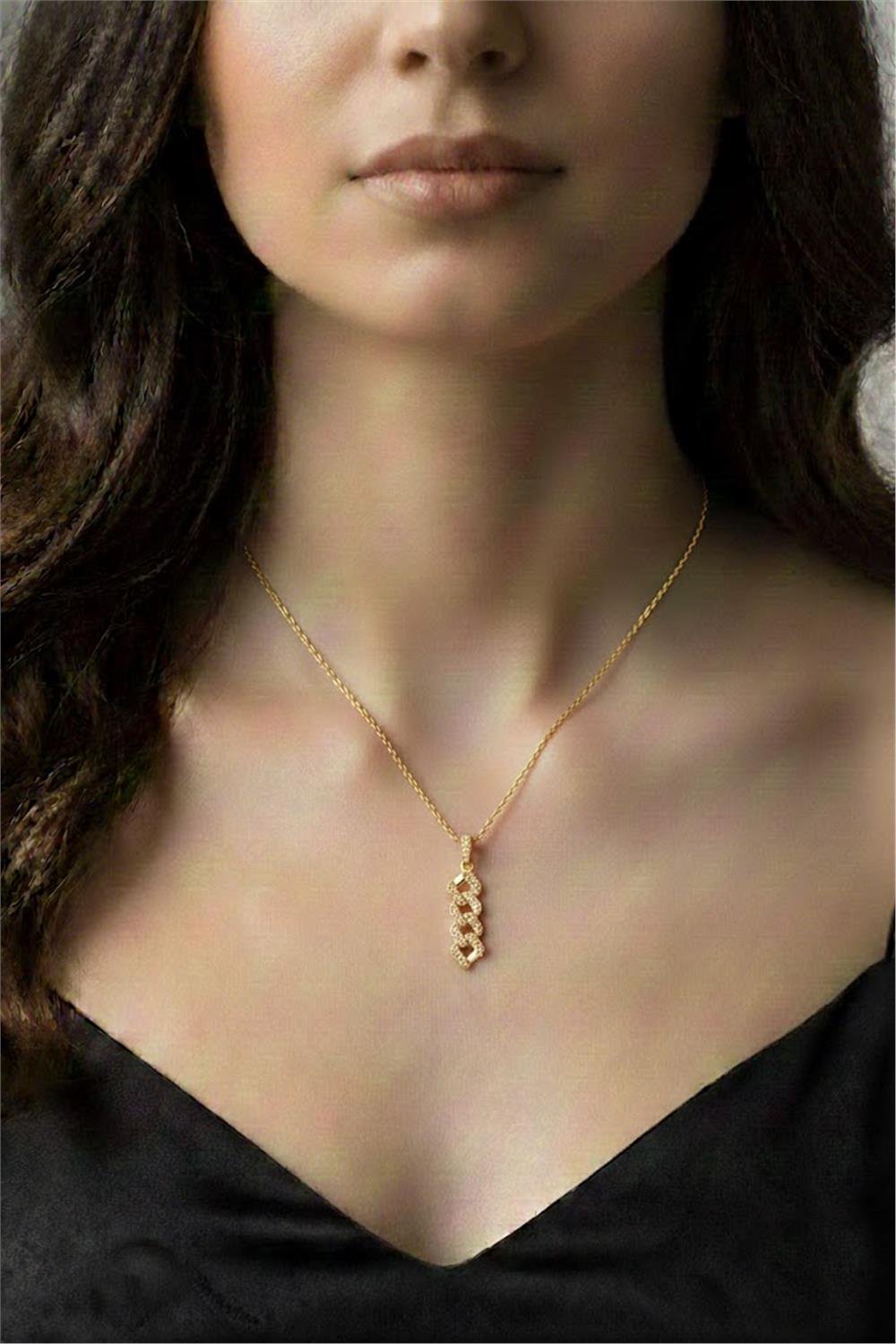 Paslanmaz Çelik Sarmal Gold Kolye