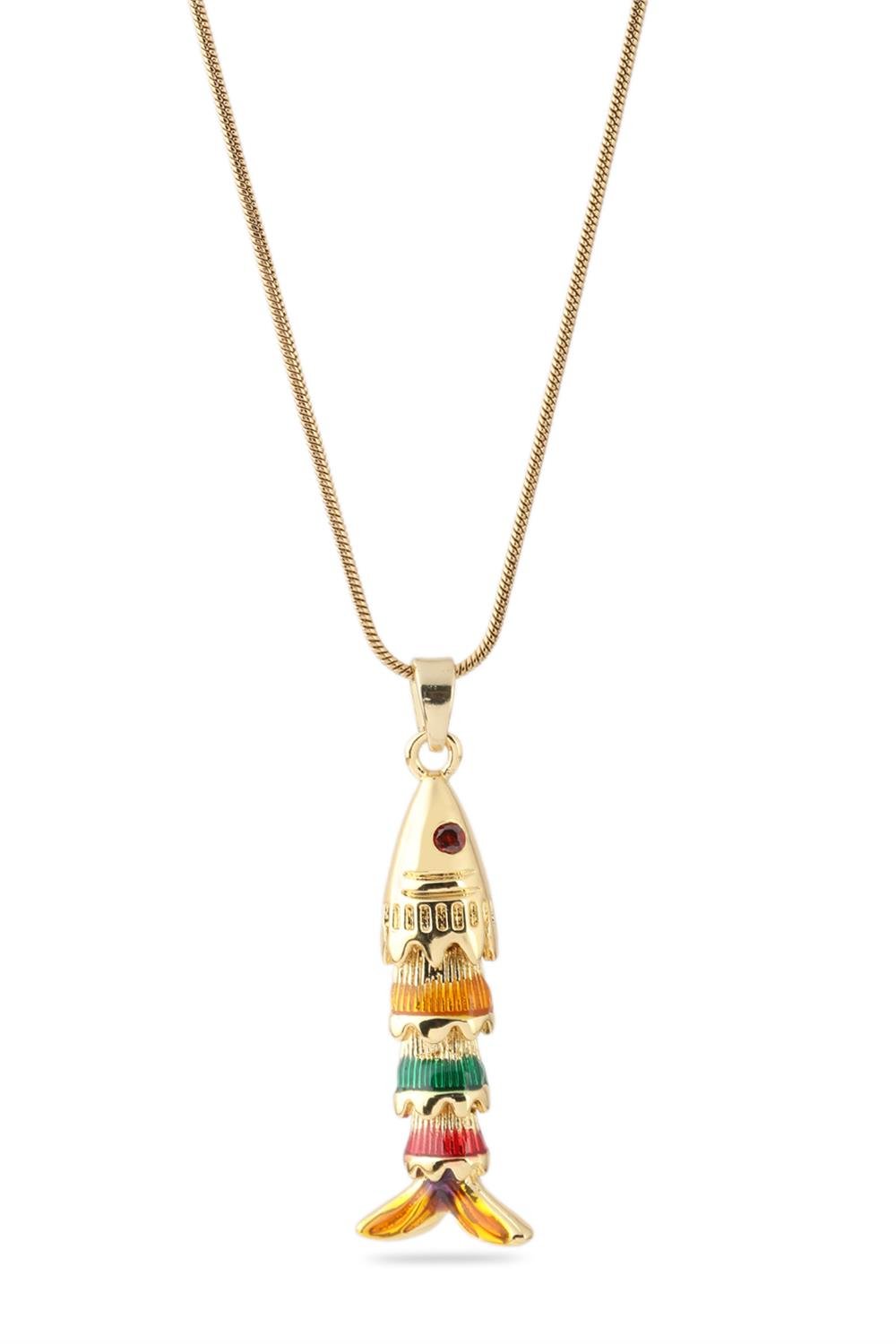 Paslanmaz Çelik Balık Kolye Gold