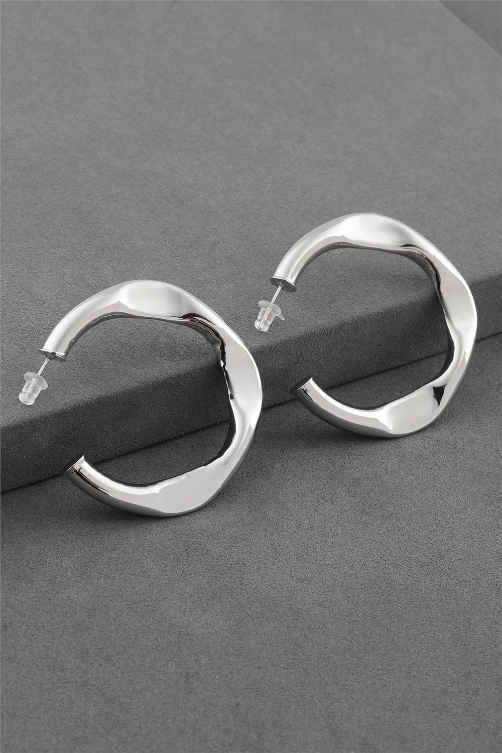 Paslanmaz Çelik Burgu Küpe Gümüş