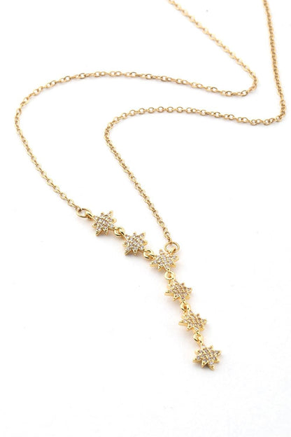 Paslanmaz Çelik Yıldız Y Kolye Gold