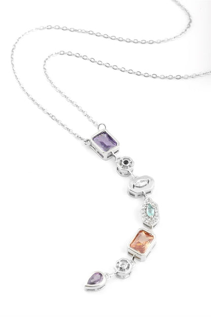 Paslanmaz Çelik 7 Elementli Y Kolye Gümüş