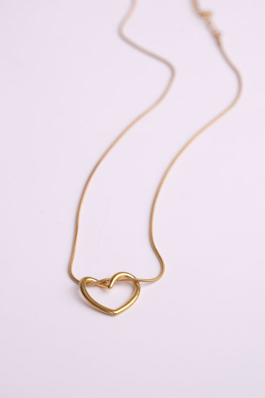 İçi Boş Kalp Kolye Gold