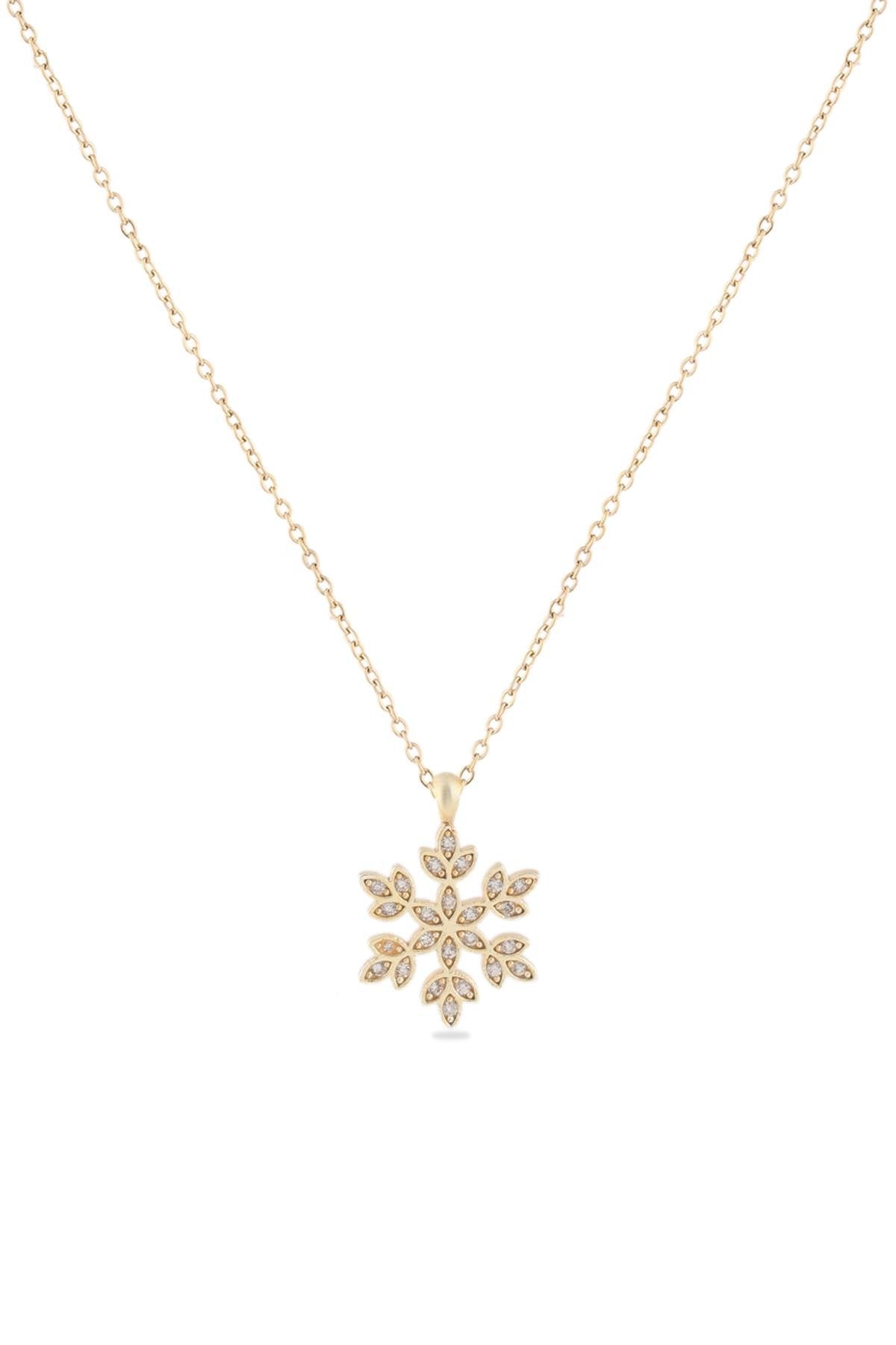 VIP Kar Tanesi Gold Kolye