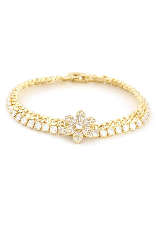 VIP 14K Gold Çiçek Bileklik