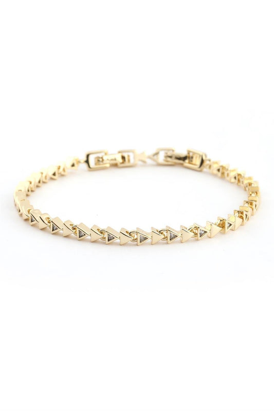 VIP 14K Üçgen Taşlı Bileklik Gold