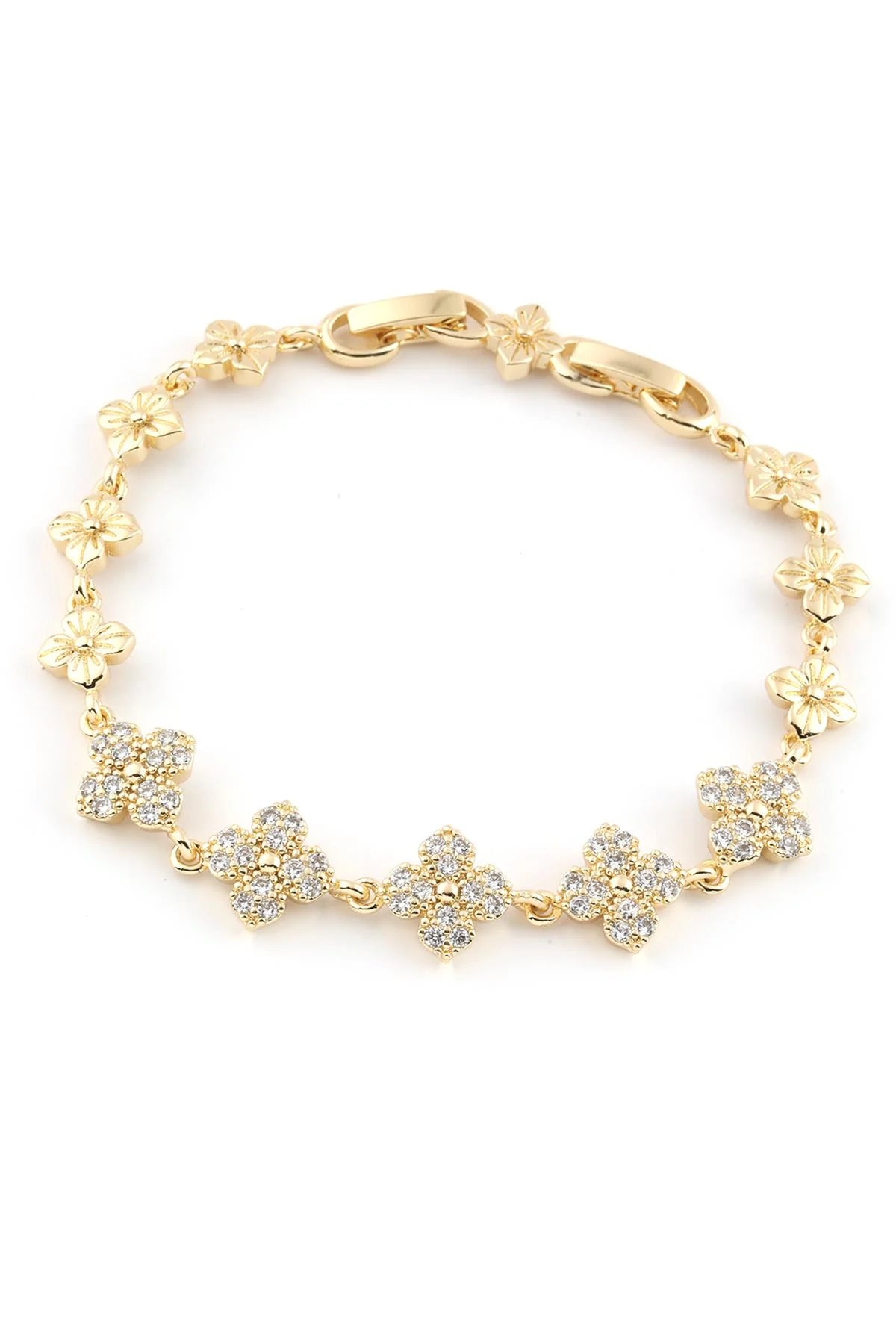 VIP 14K Gold Çiçek Bileklik