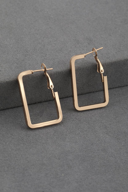 VIP Dikdörtgen Gold Küpe