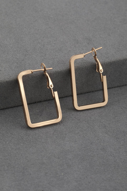 VIP Dikdörtgen Gold Küpe