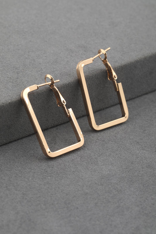 VIP Dikdörtgen Gold Küpe