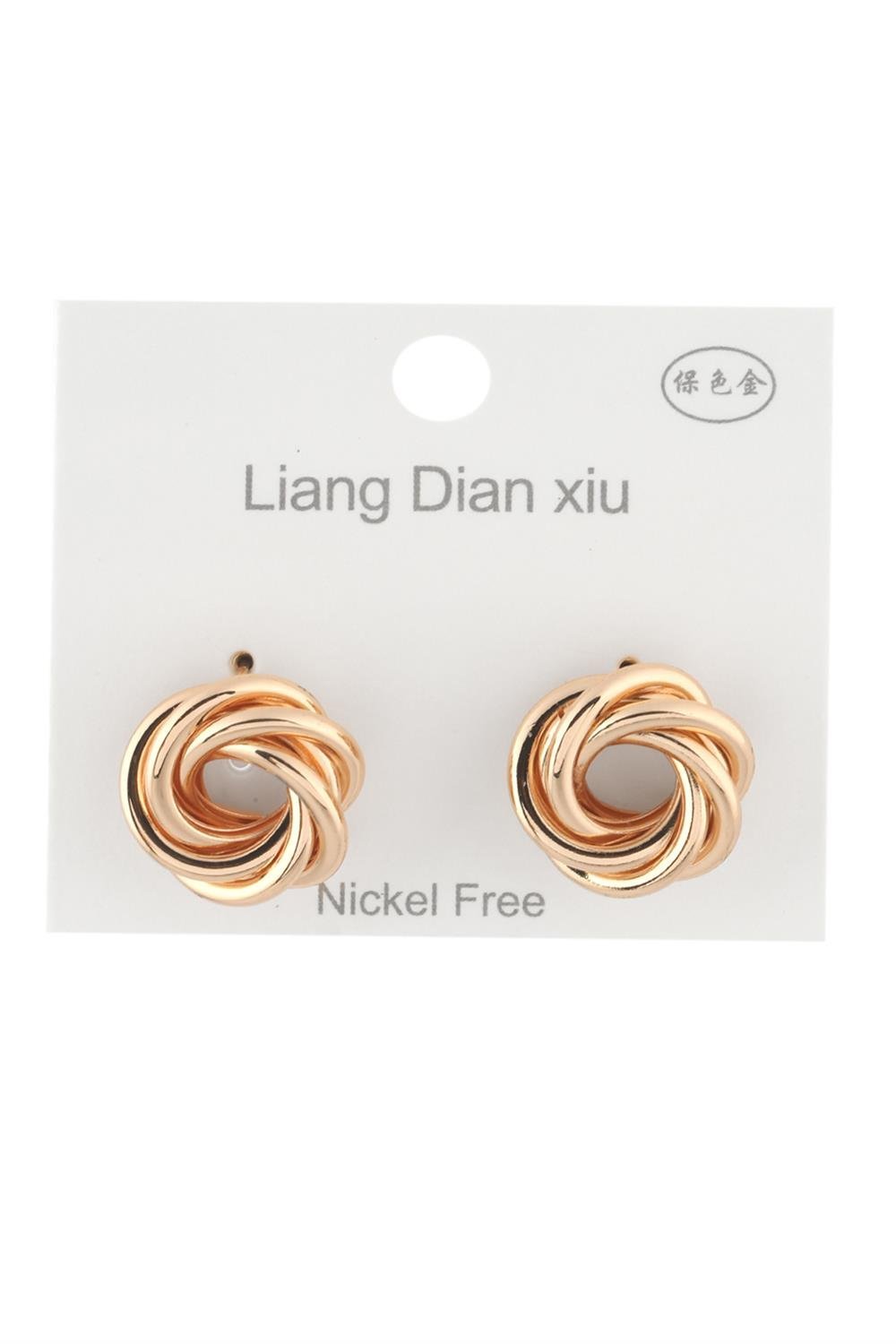 VIP Gül Düğümlü Gold Küpe